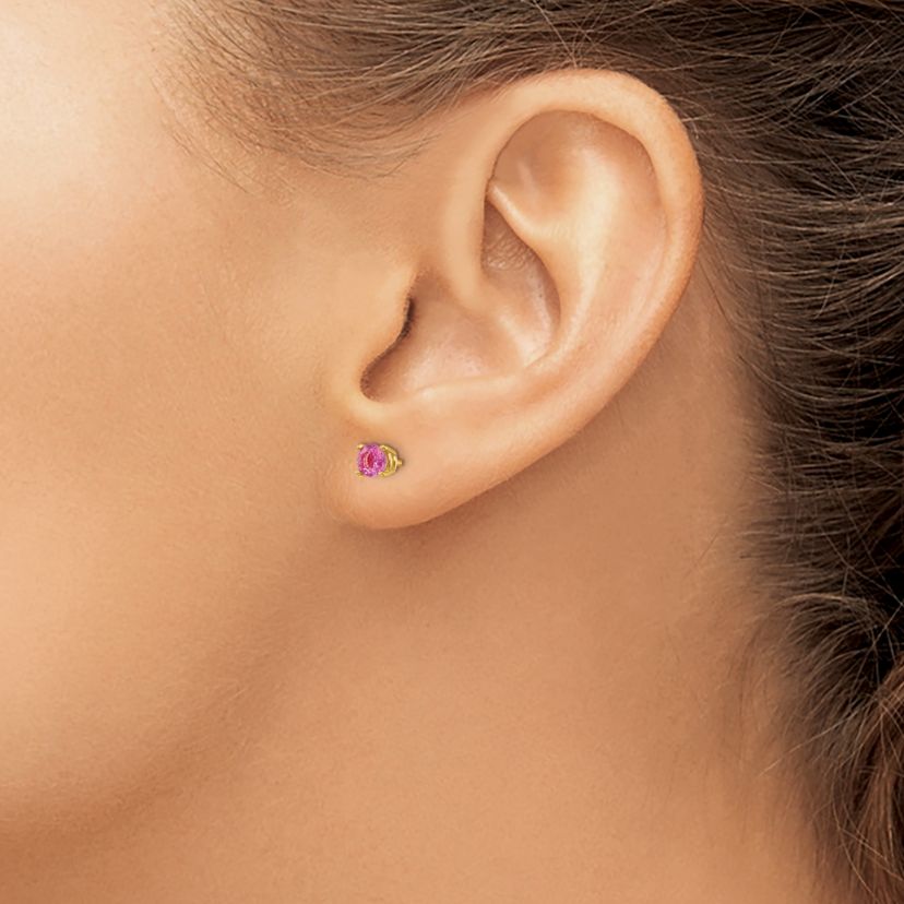 3/4 ct. t.w. Sapphire Post Earrings in 14K Gold
