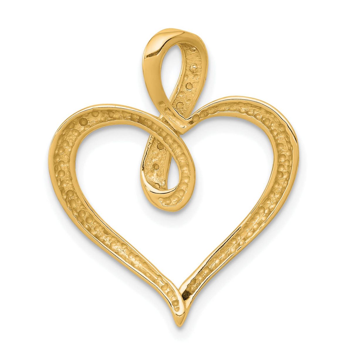14K Gold Diamond Accent Heart and Infinity Pendant