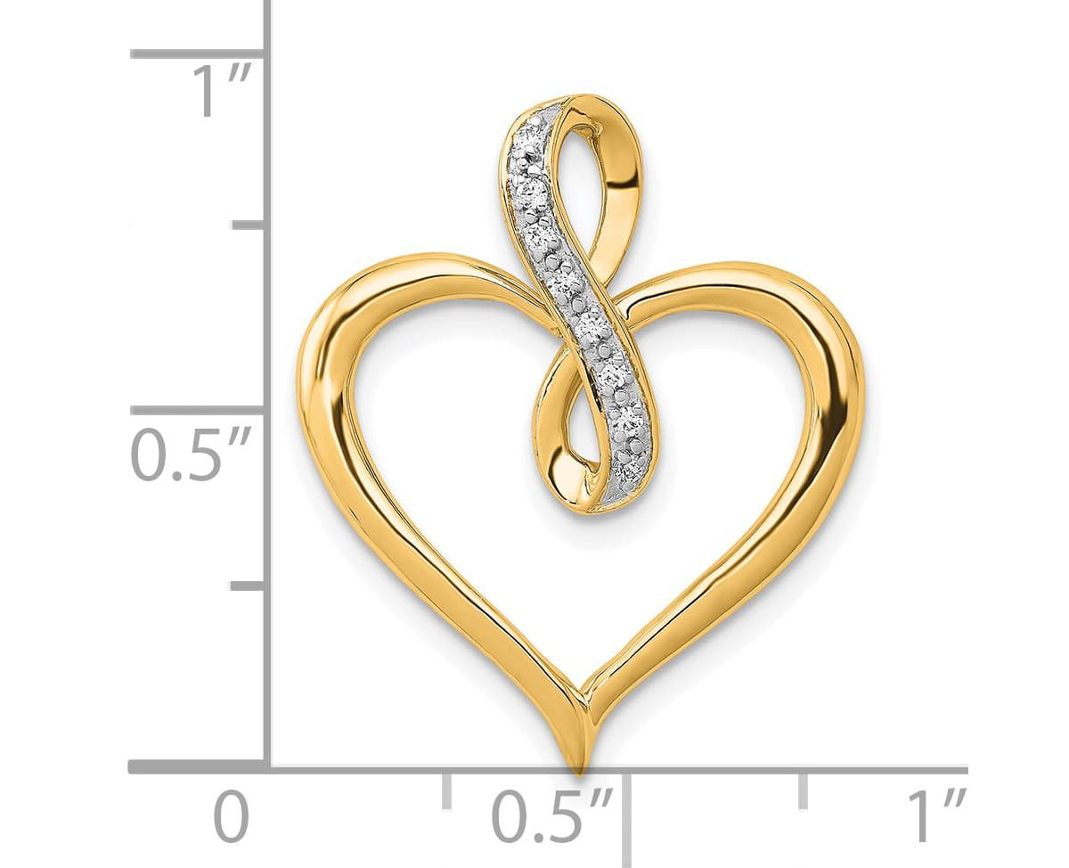 14K Gold Diamond Accent Heart and Infinity Pendant
