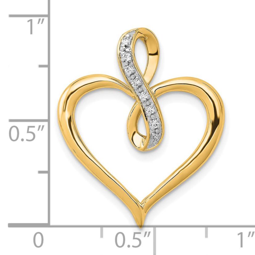 14K Gold Diamond Accent Heart and Infinity Pendant