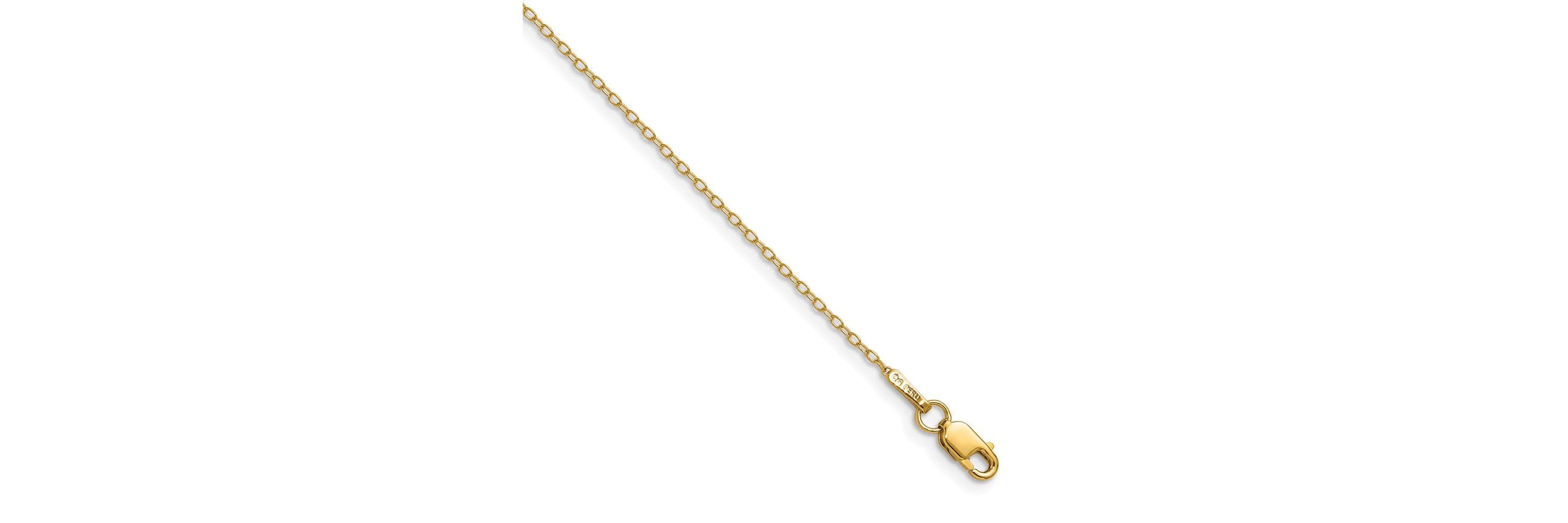 14K Yellow Gold 0.8mm Forzantine Cable Chain Necklace