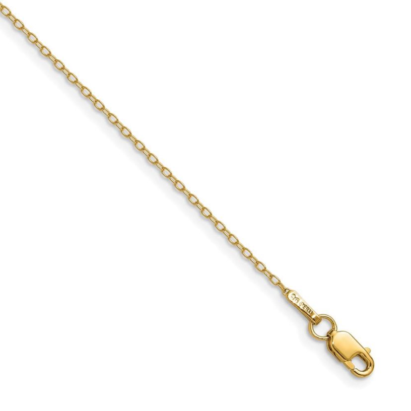 14K Yellow Gold 0.8mm Forzantine Cable Chain Necklace