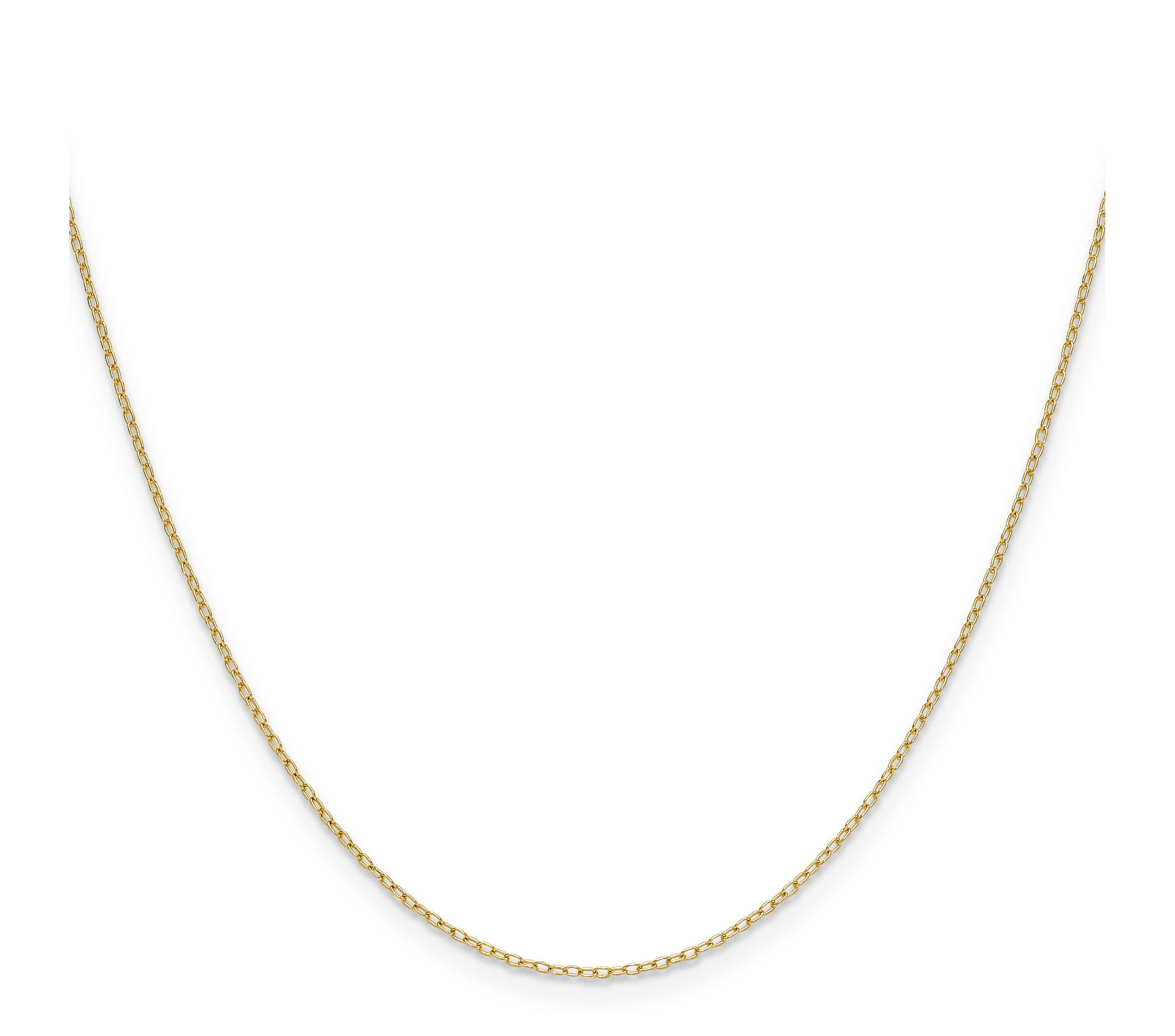 14K Yellow Gold 0.8mm Forzantine Cable Chain Necklace