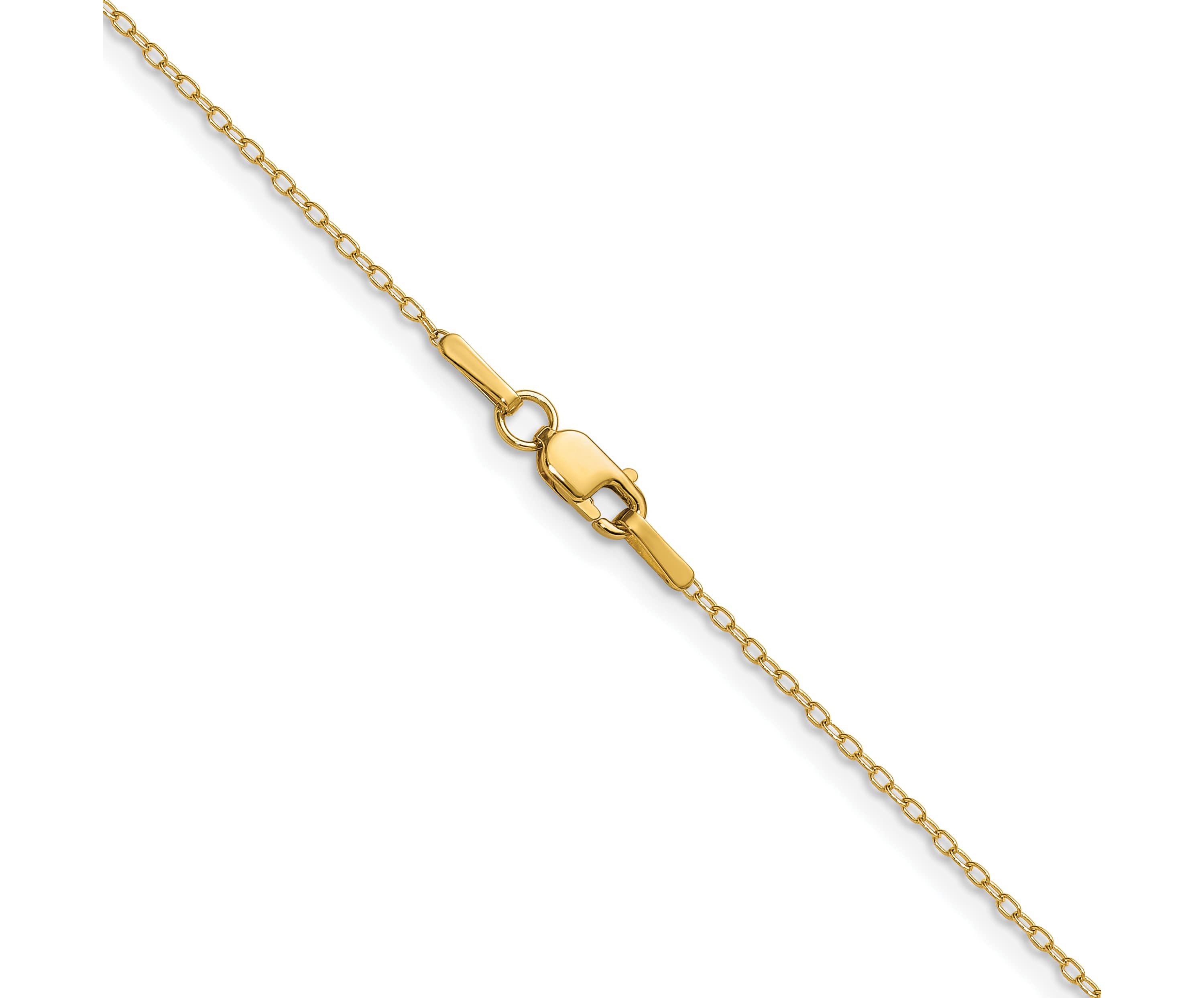 14K Yellow Gold 0.8mm Forzantine Cable Chain Necklace