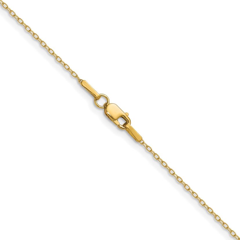 14K Yellow Gold 0.8mm Forzantine Cable Chain Necklace