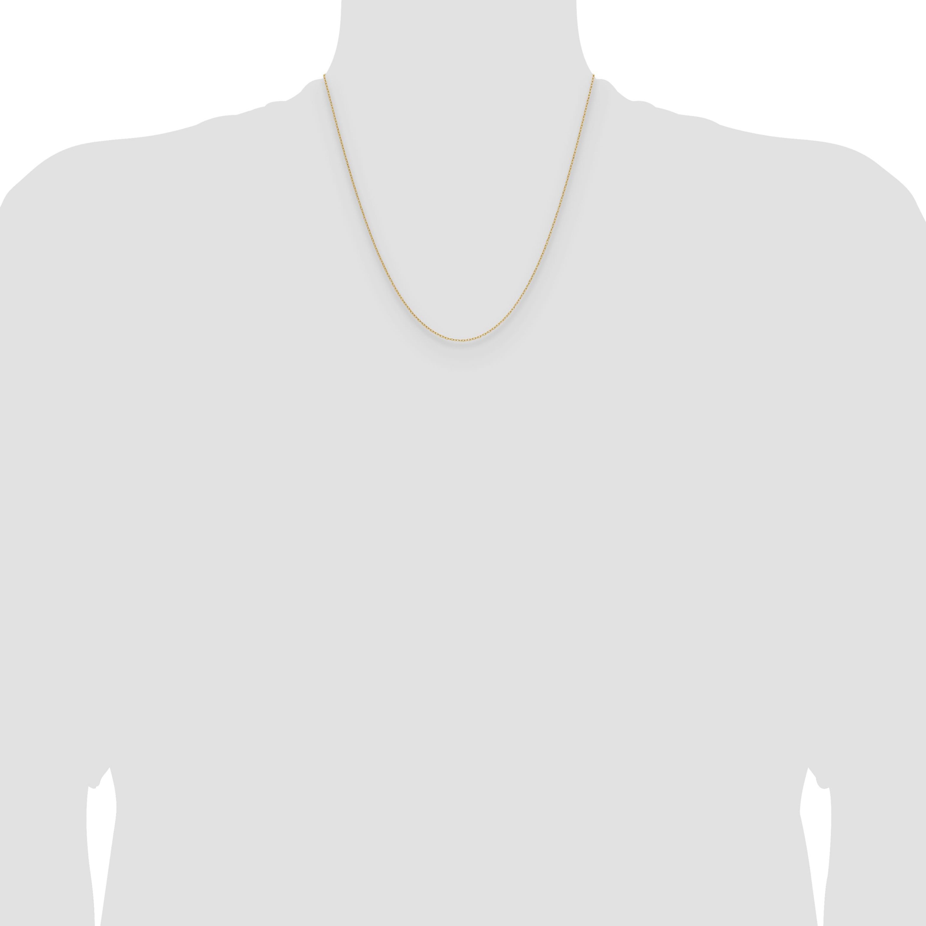 14K Yellow Gold 0.8mm Forzantine Cable Chain Necklace