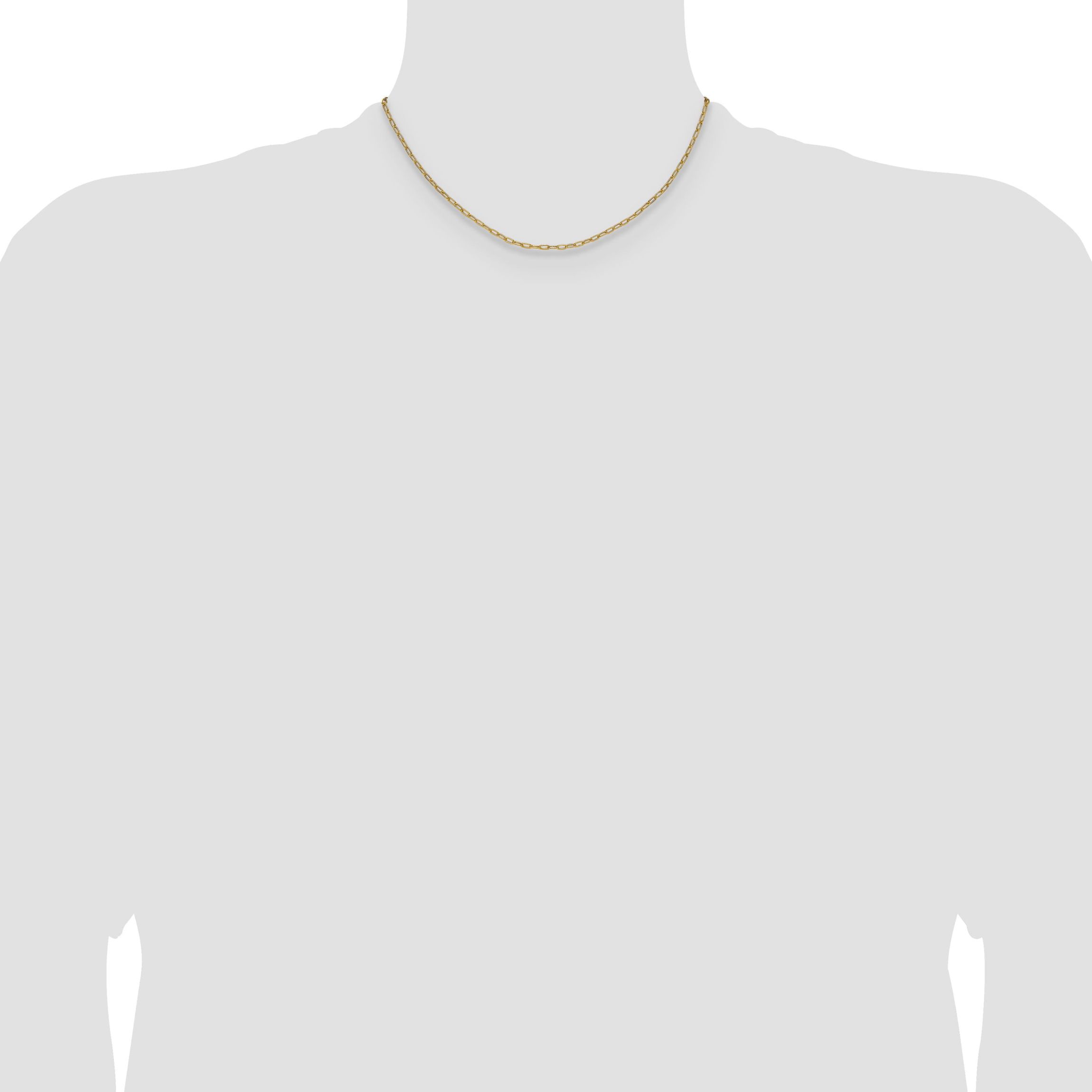 14K Yellow Gold 2.2mm Semi-solid Beveled Paperclip Chain Necklace