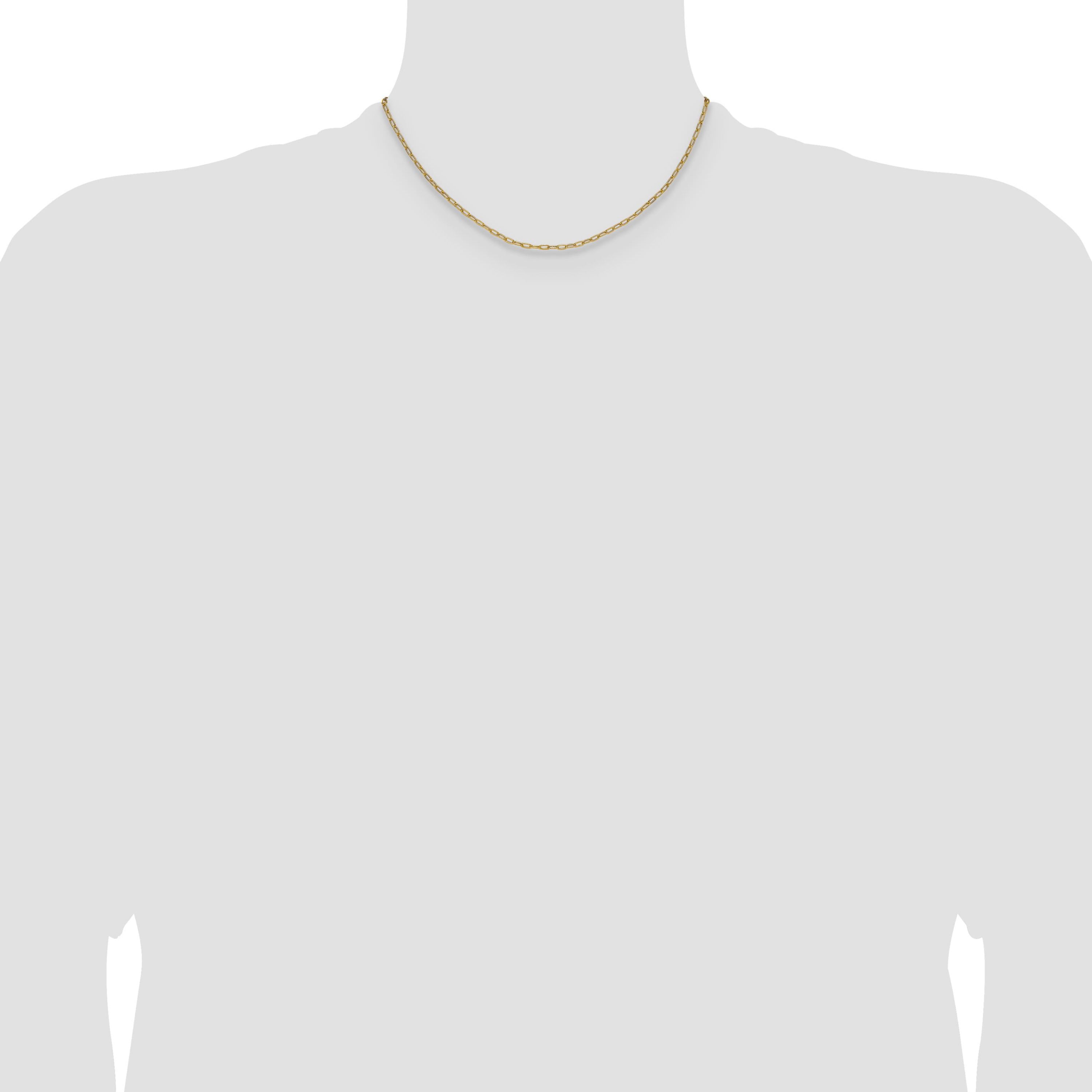 14K Yellow Gold 2.2mm Semi-solid Beveled Paperclip Chain Necklace