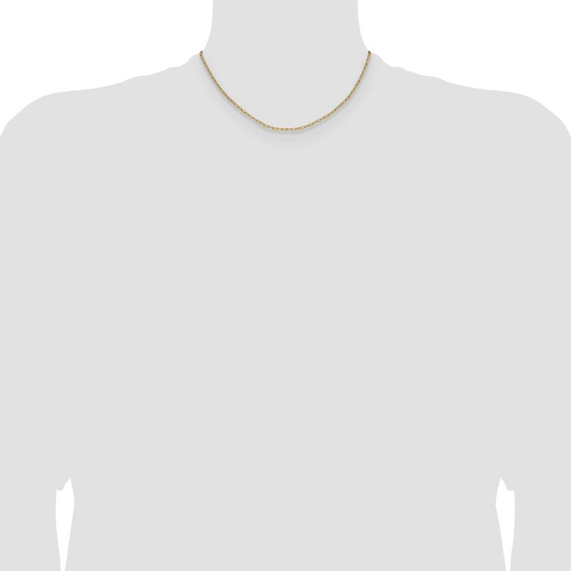 14K Yellow Gold 2.2mm Semi-solid Beveled Paperclip Chain Necklace