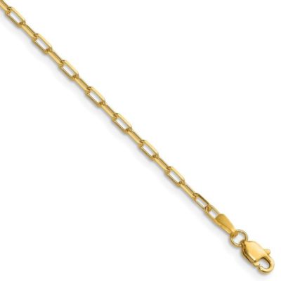 Belk & Co 14K Yellow Gold 2.1mm Solid Beveled Paperclip Chain Necklace, 18 in