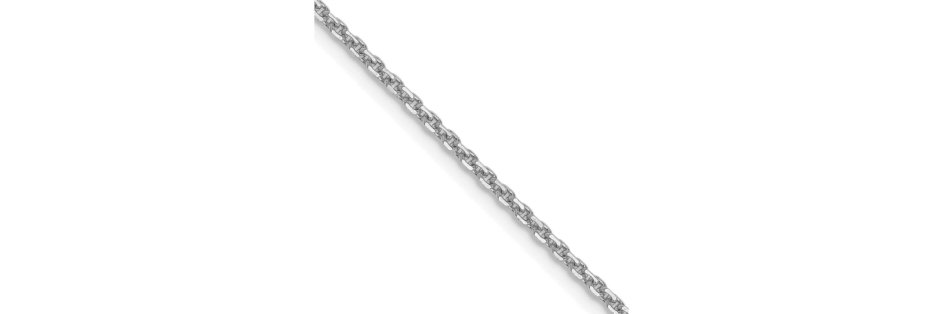 14K White Gold 1.4mm Diamond-cut Forzantine Cable Chain Necklace
