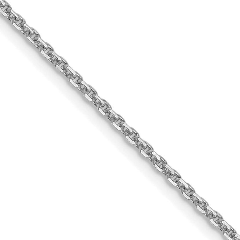 14K White Gold 1.4mm Diamond-cut Forzantine Cable Chain Necklace