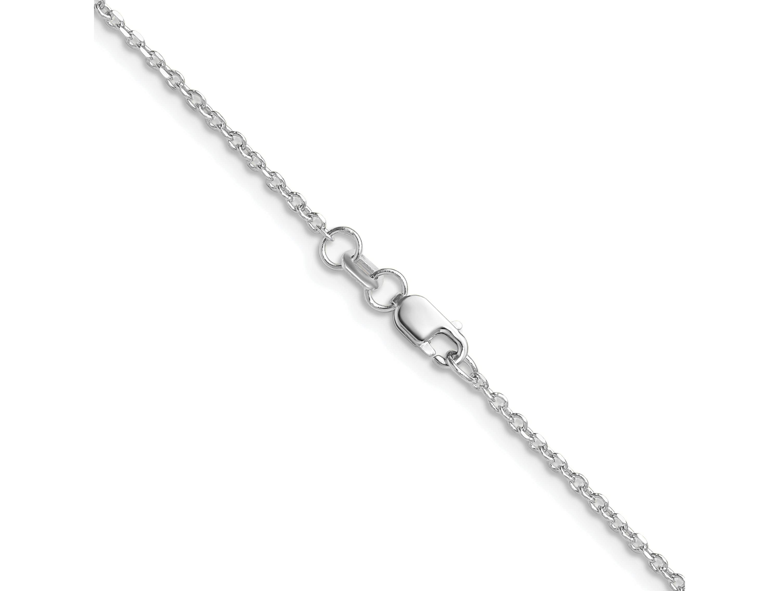 14K White Gold 1.4mm Diamond-cut Forzantine Cable Chain Necklace