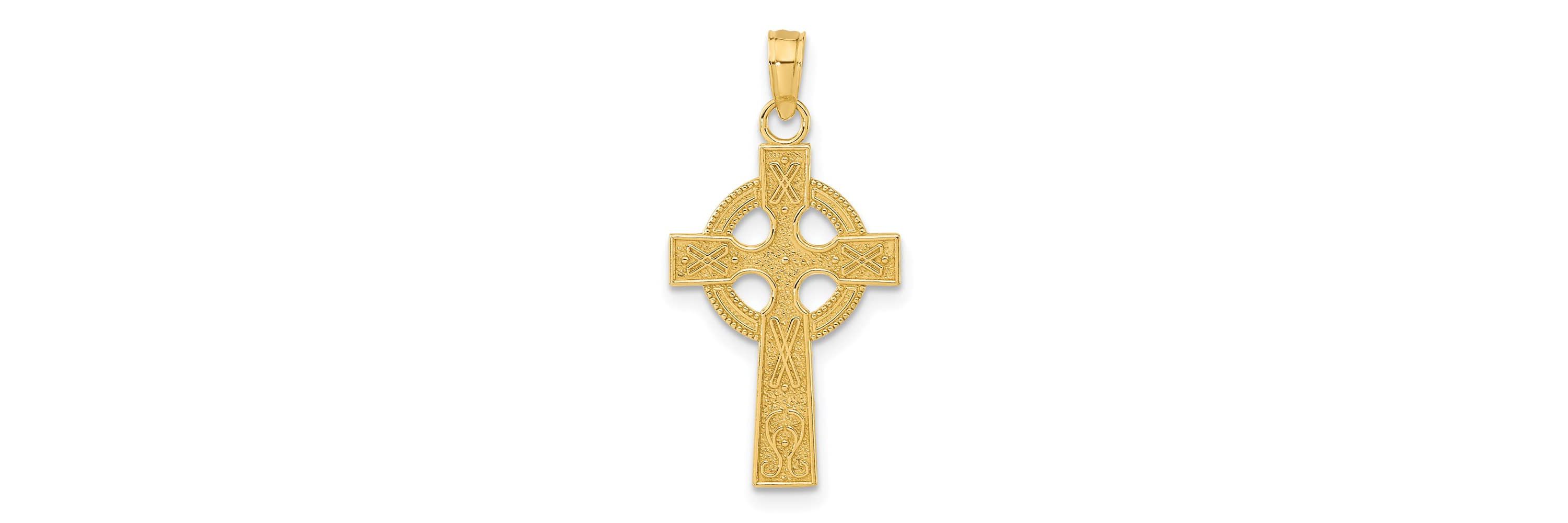 14K Gold Celtic Cross Pendant