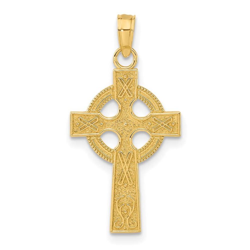 14K Gold Celtic Cross Pendant