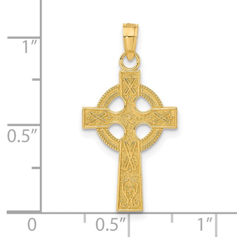 14K Gold Celtic Cross Pendant