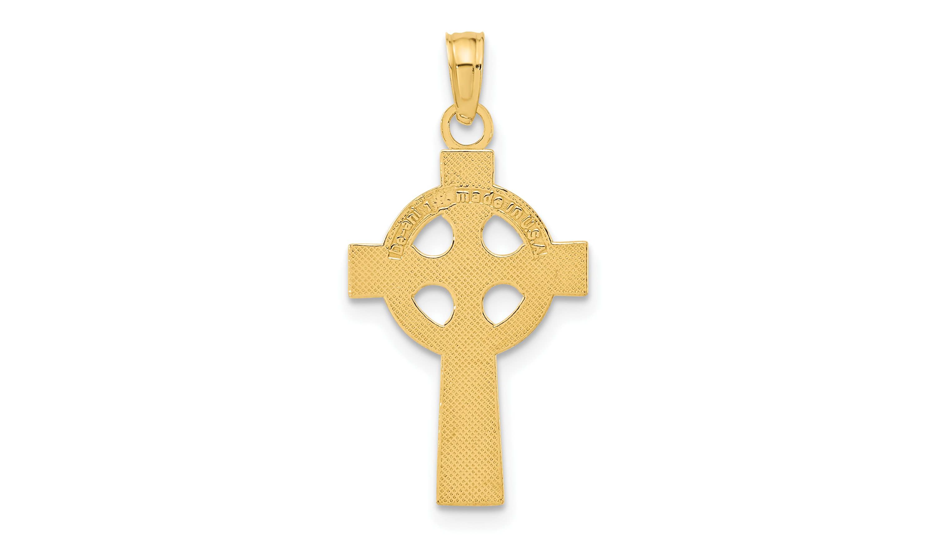 14K Gold Celtic Cross Pendant