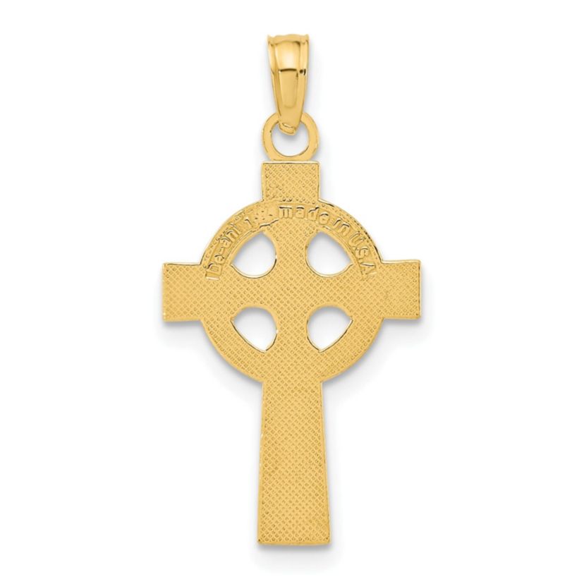 14K Gold Celtic Cross Pendant
