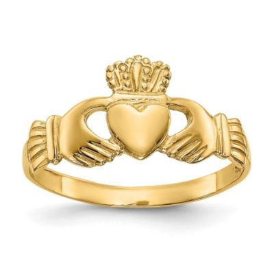 Belk & Co 14K Yellow Gold Polished Ladies Claddagh Ring
