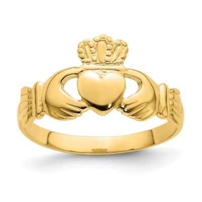 Belk & Co 14K Yellow Gold Polished Claddagh Ring
