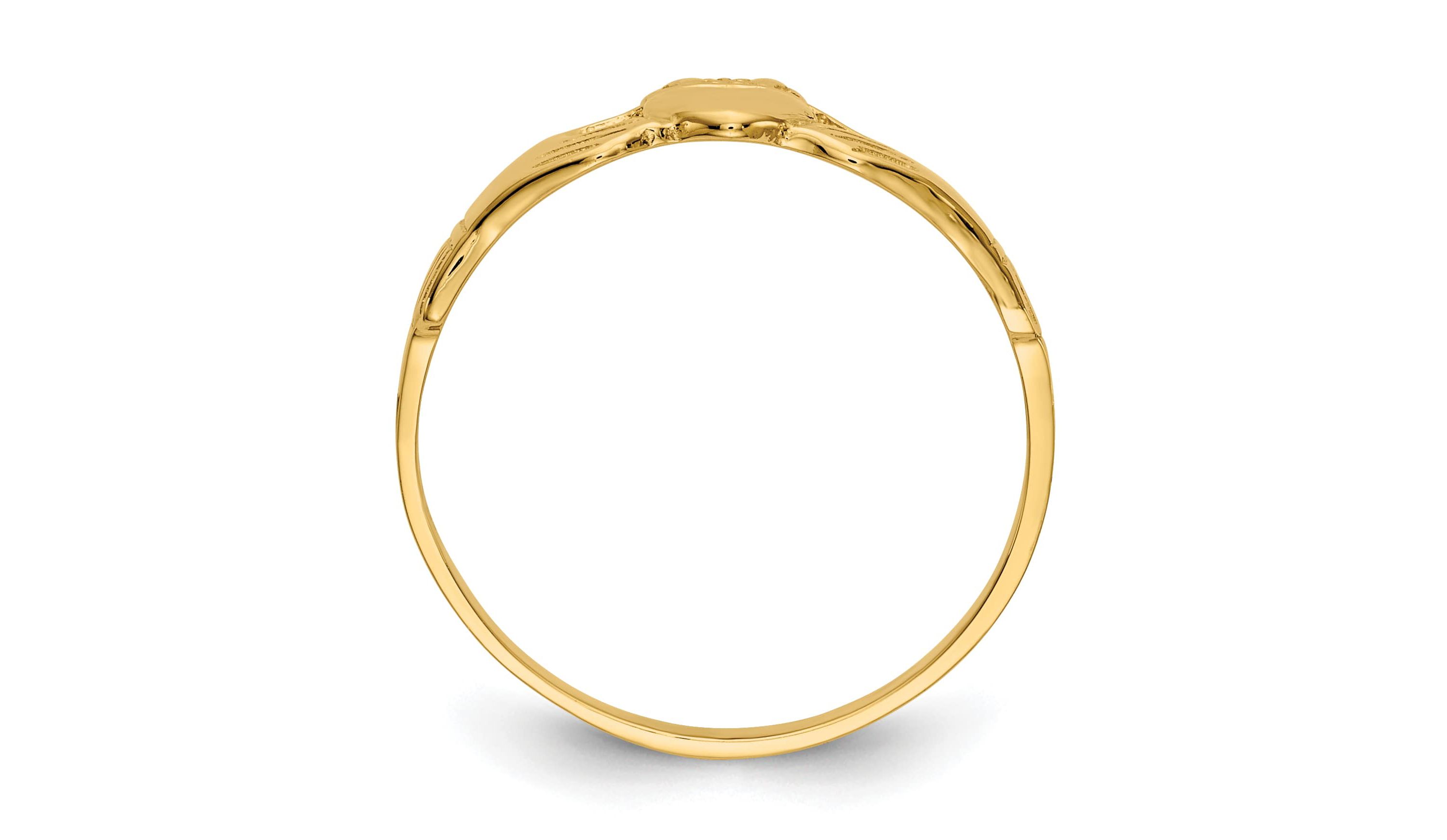 14K Yellow Gold Polished Ladies Claddagh Ring