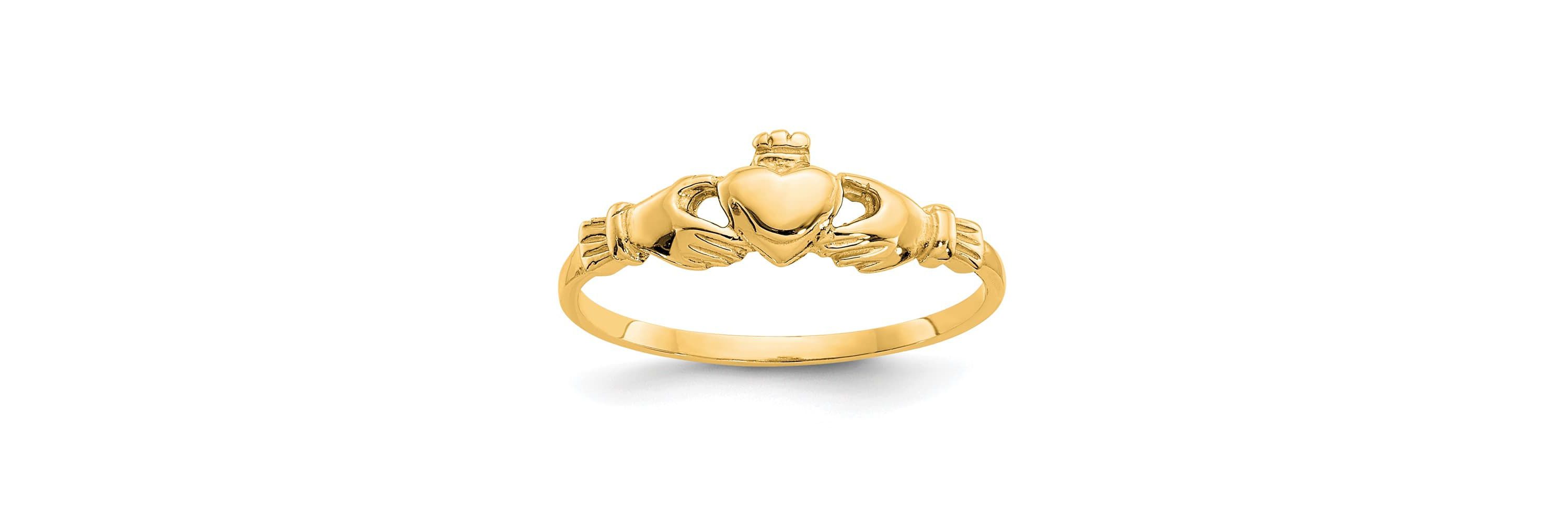 14K White Gold Childs Claddagh Ring