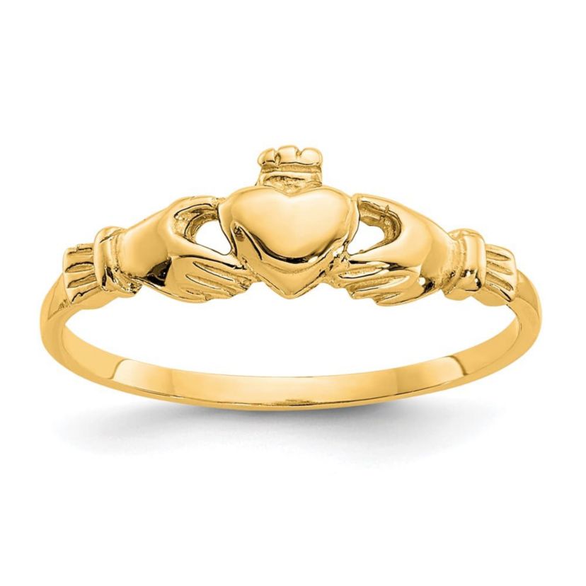 14K White Gold Childs Claddagh Ring