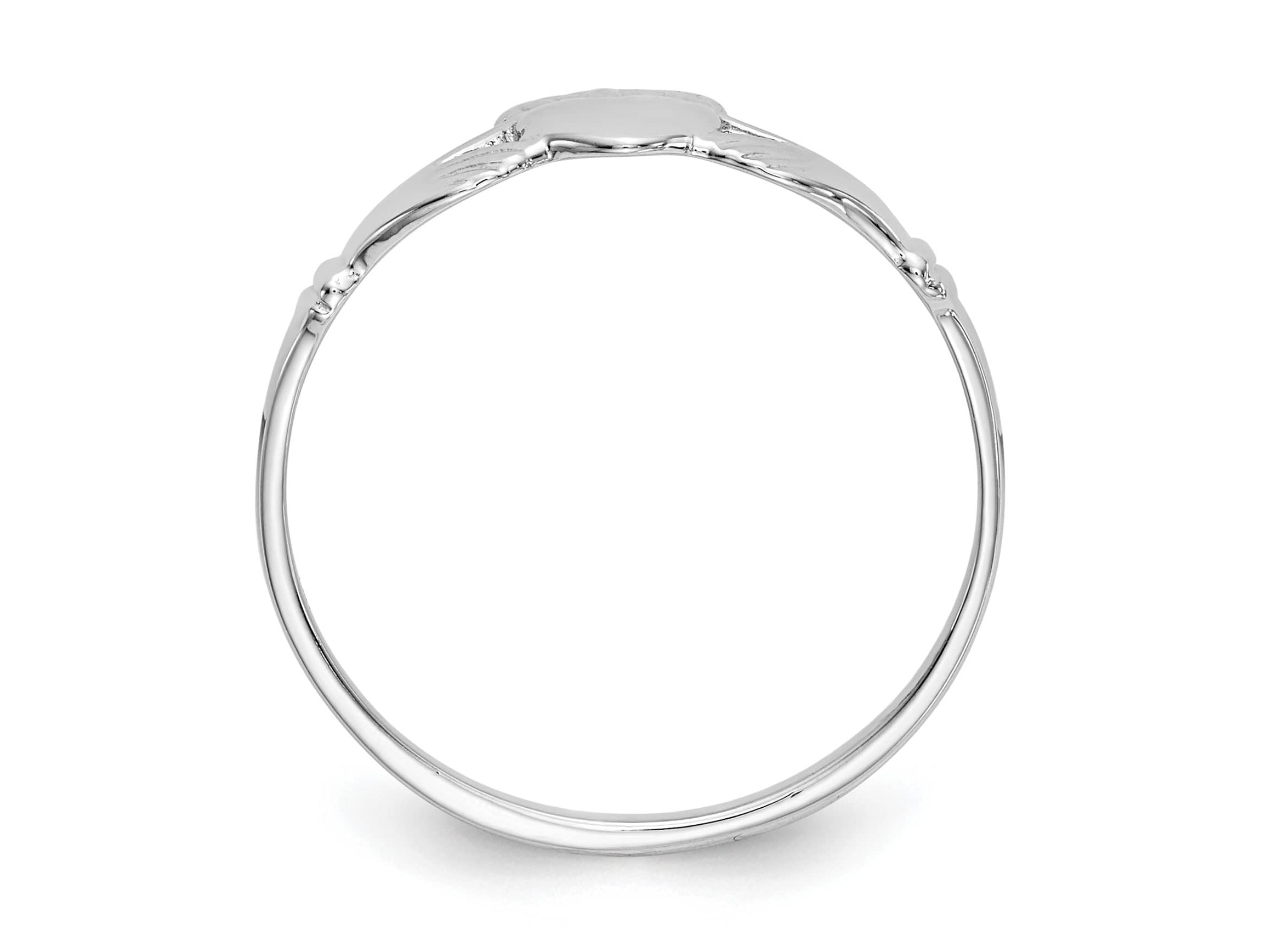 14K White Gold Ladies Claddagh Ring