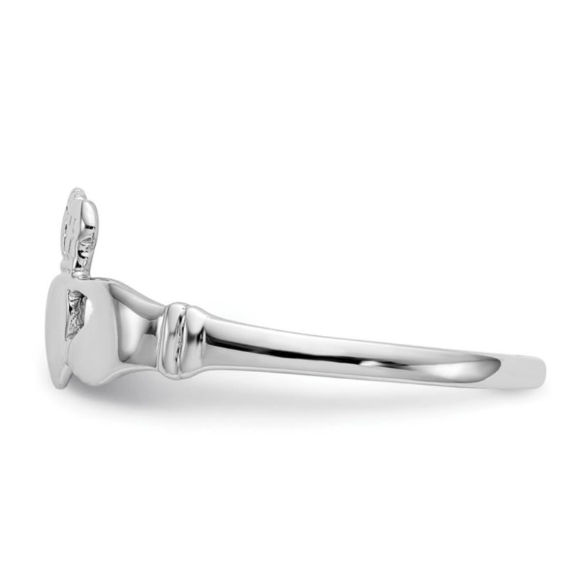 14K White Gold Ladies Claddagh Ring