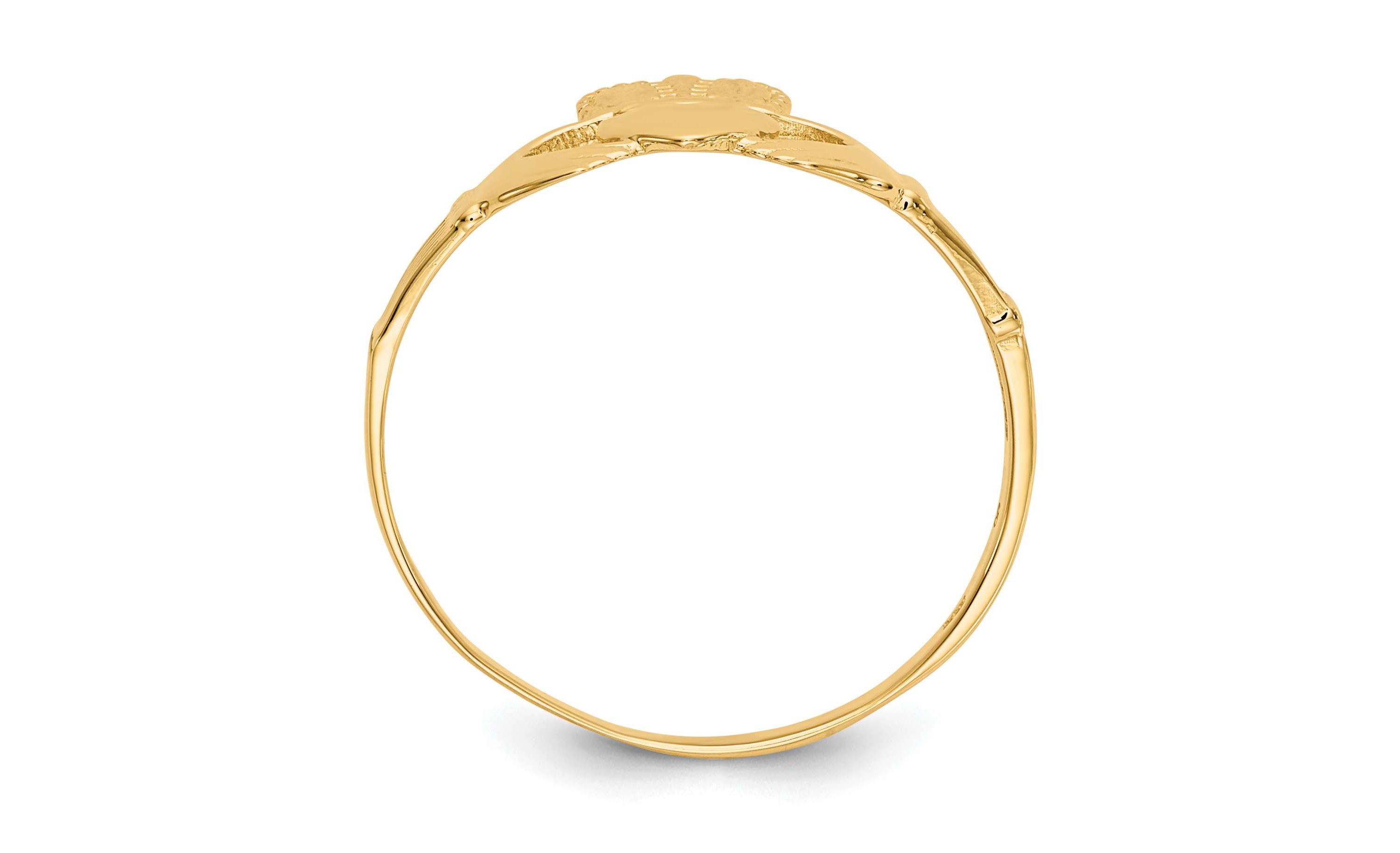 14K Yellow Gold Ladies Claddagh Ring