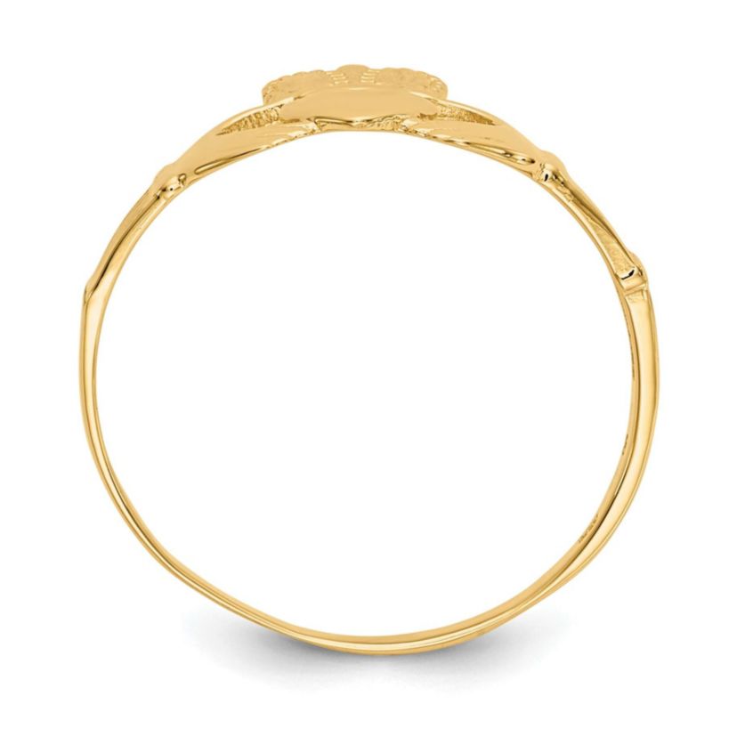 14K Yellow Gold Ladies Claddagh Ring