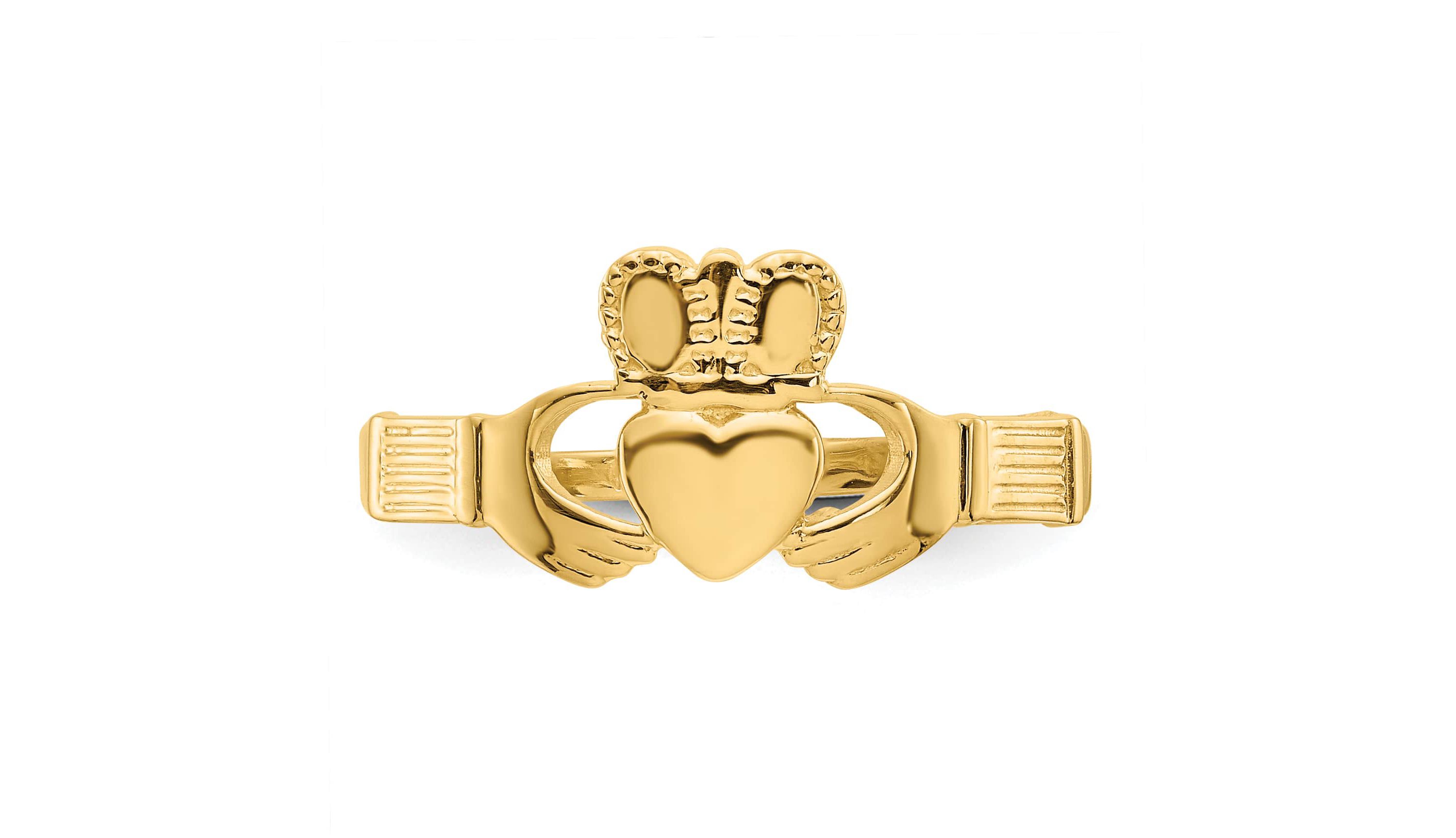 14K Yellow Gold Ladies Claddagh Ring