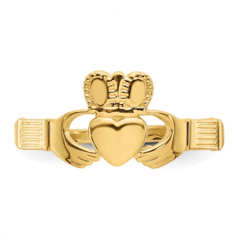 14K Yellow Gold Ladies Claddagh Ring