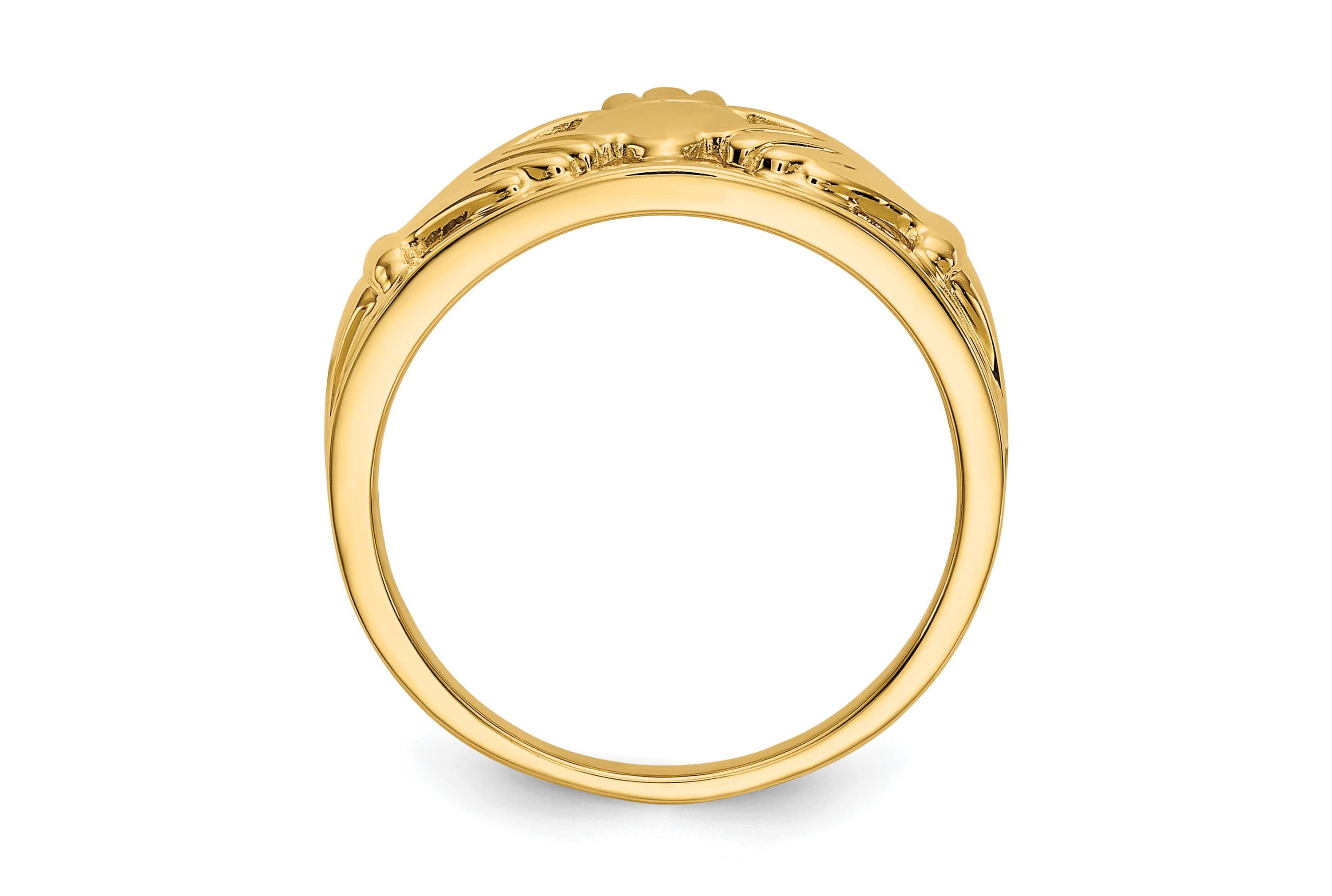 14K Yellow Gold Polished Ladies Claddagh Ring