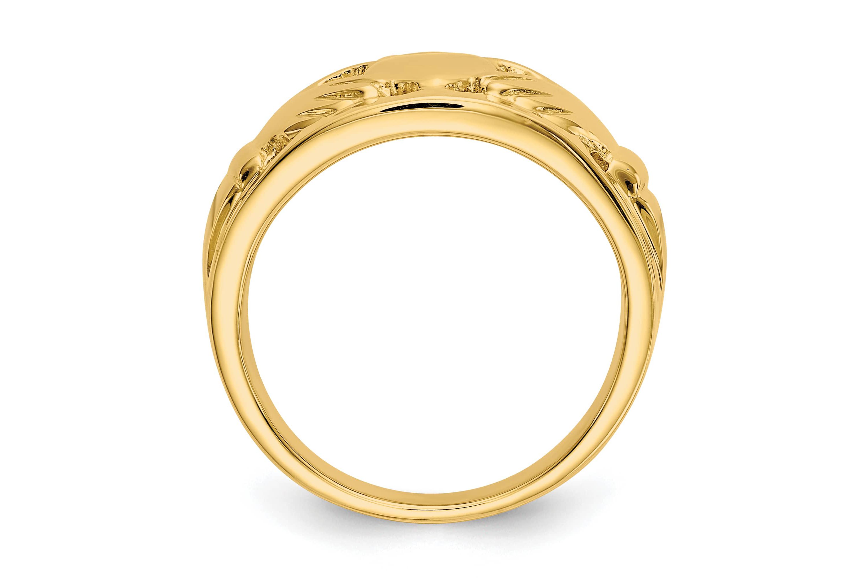 14K Yellow Gold Polished Ladies Claddagh Ring