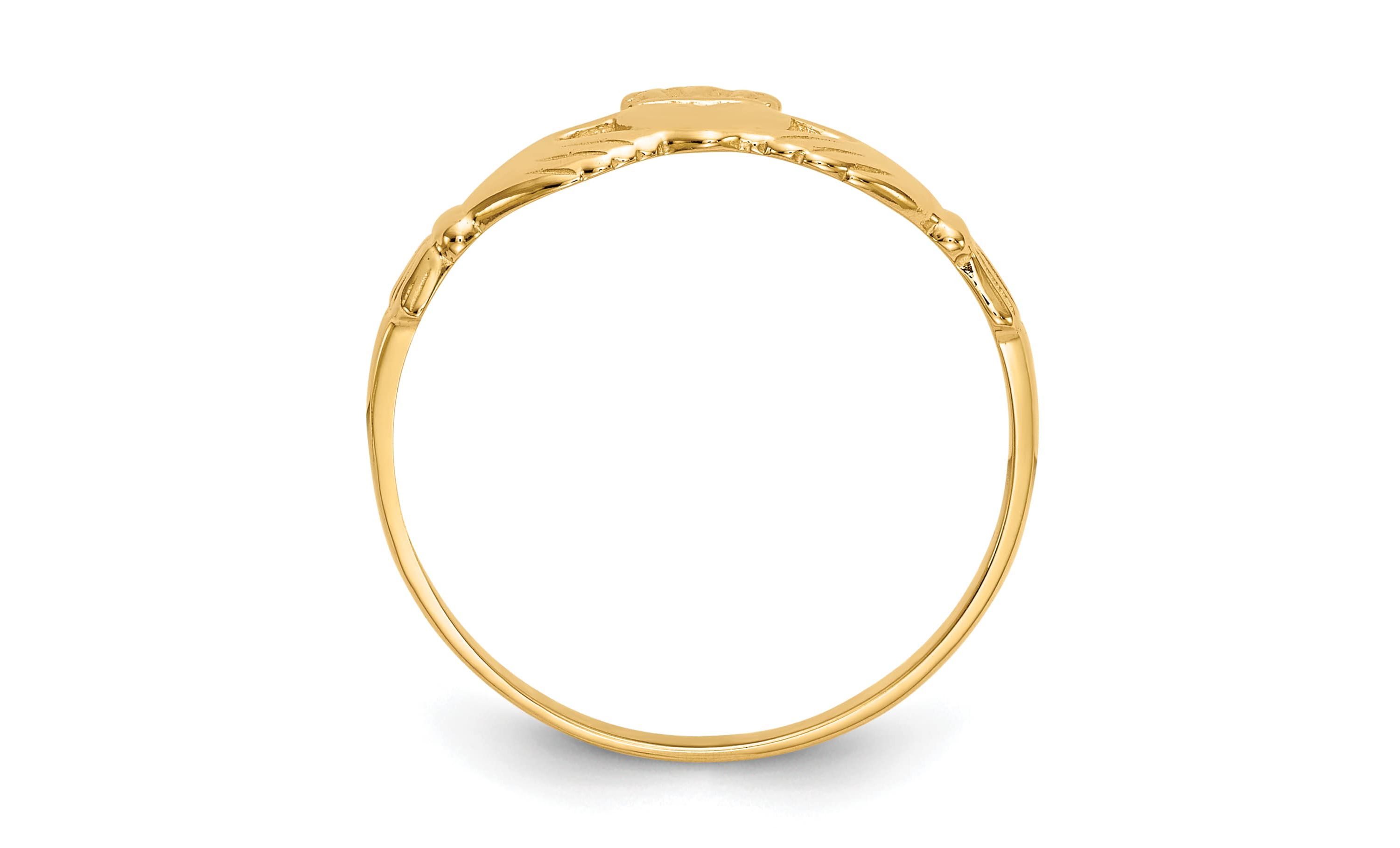 14K Yellow Gold Claddagh Ring