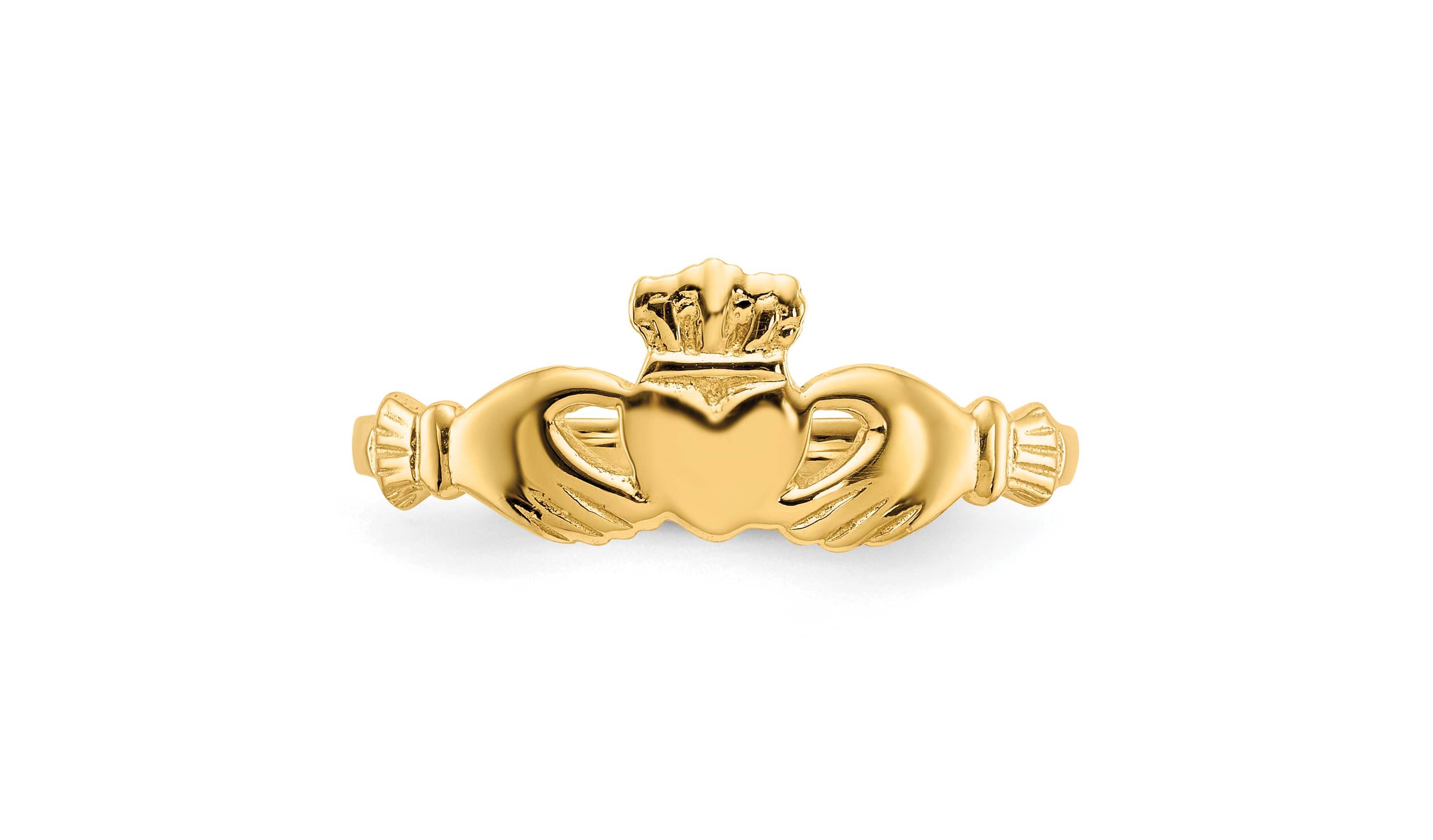 14K Yellow Gold Claddagh Ring