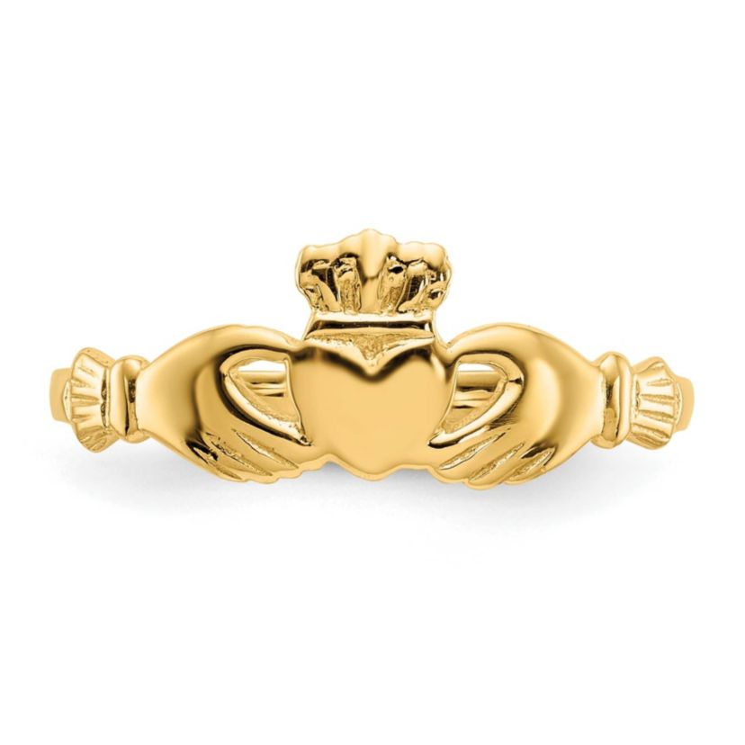 14K Yellow Gold Claddagh Ring