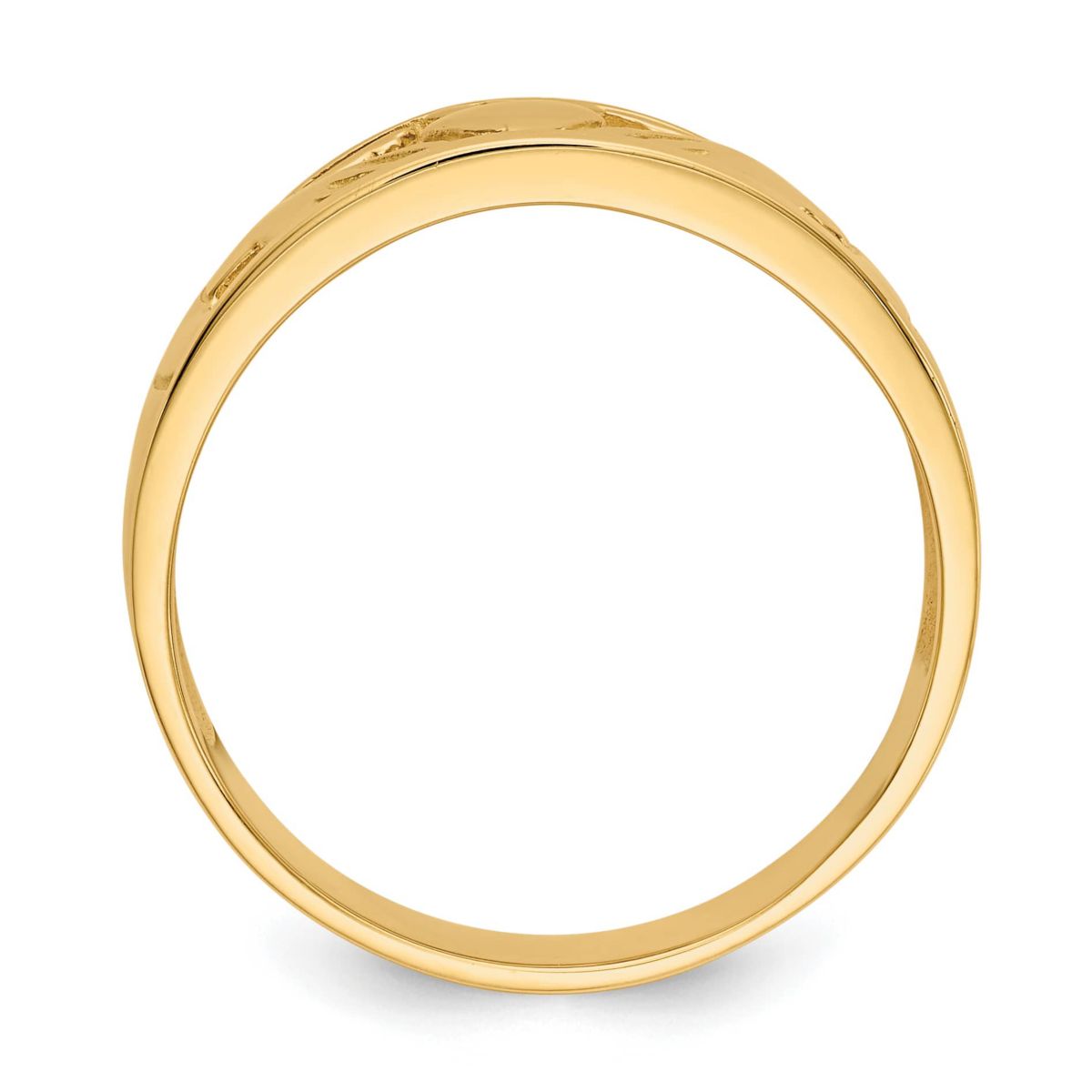 14K Yellow Gold Polished Claddagh Band