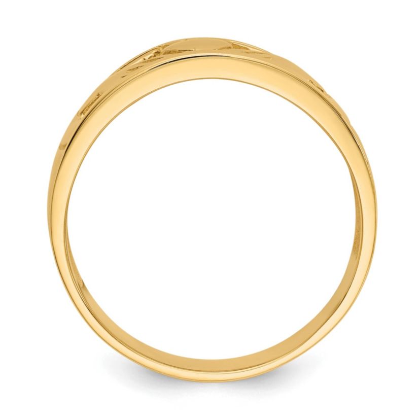 14K Yellow Gold Polished Claddagh Band