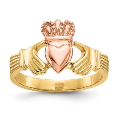 Belk & Co 14K Two-tone Polished Claddagh Ring