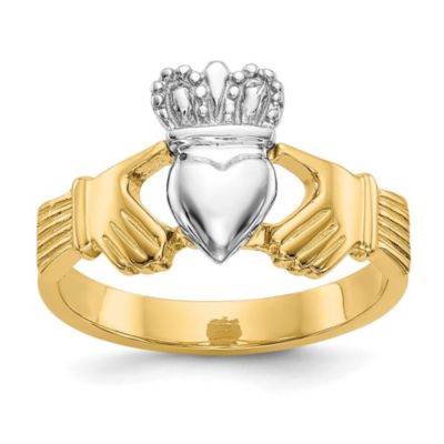 Belk  Co 14K Twotone Polished Claddagh Ring Yellow