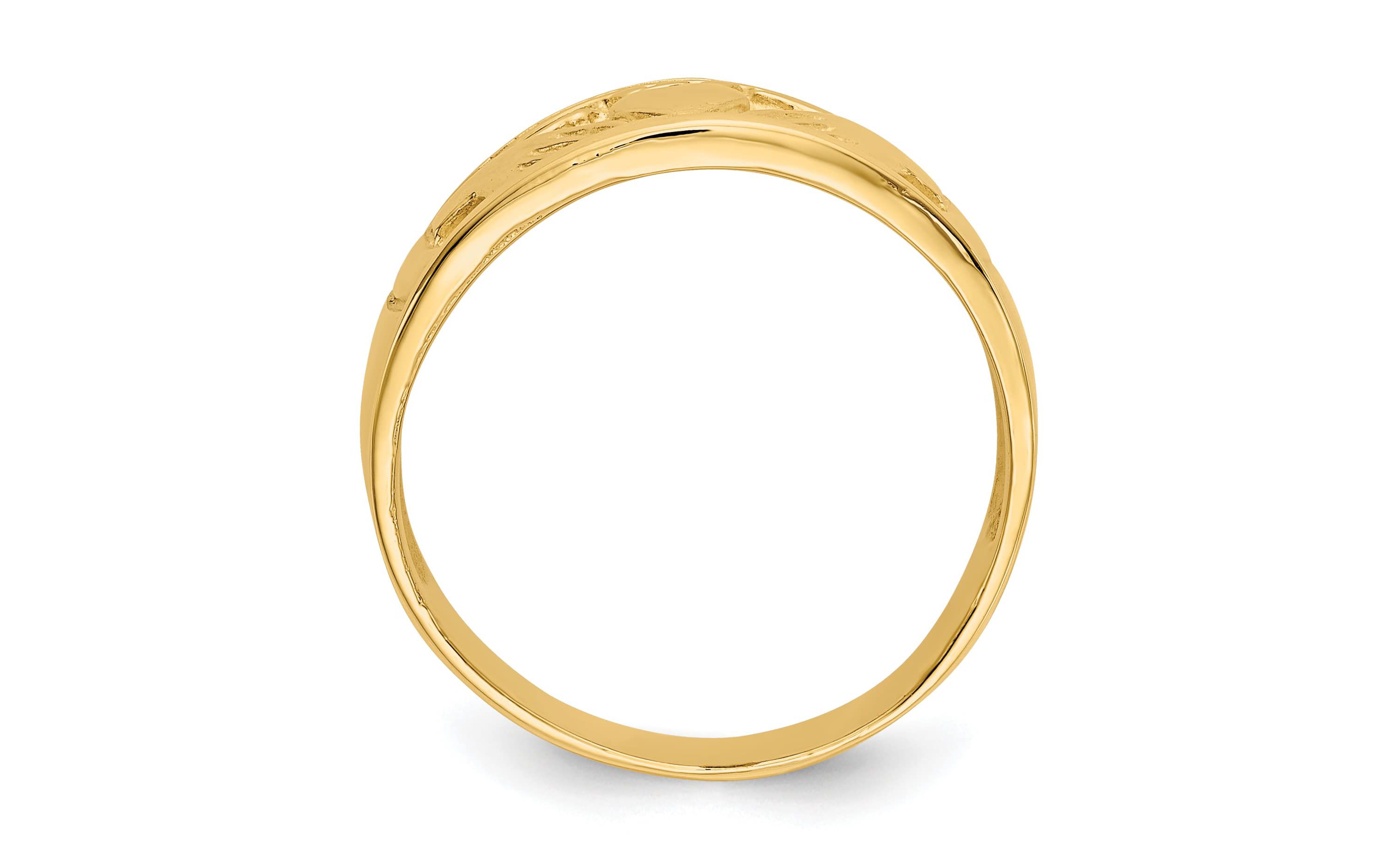14K Yellow Gold Ladies Claddagh Band