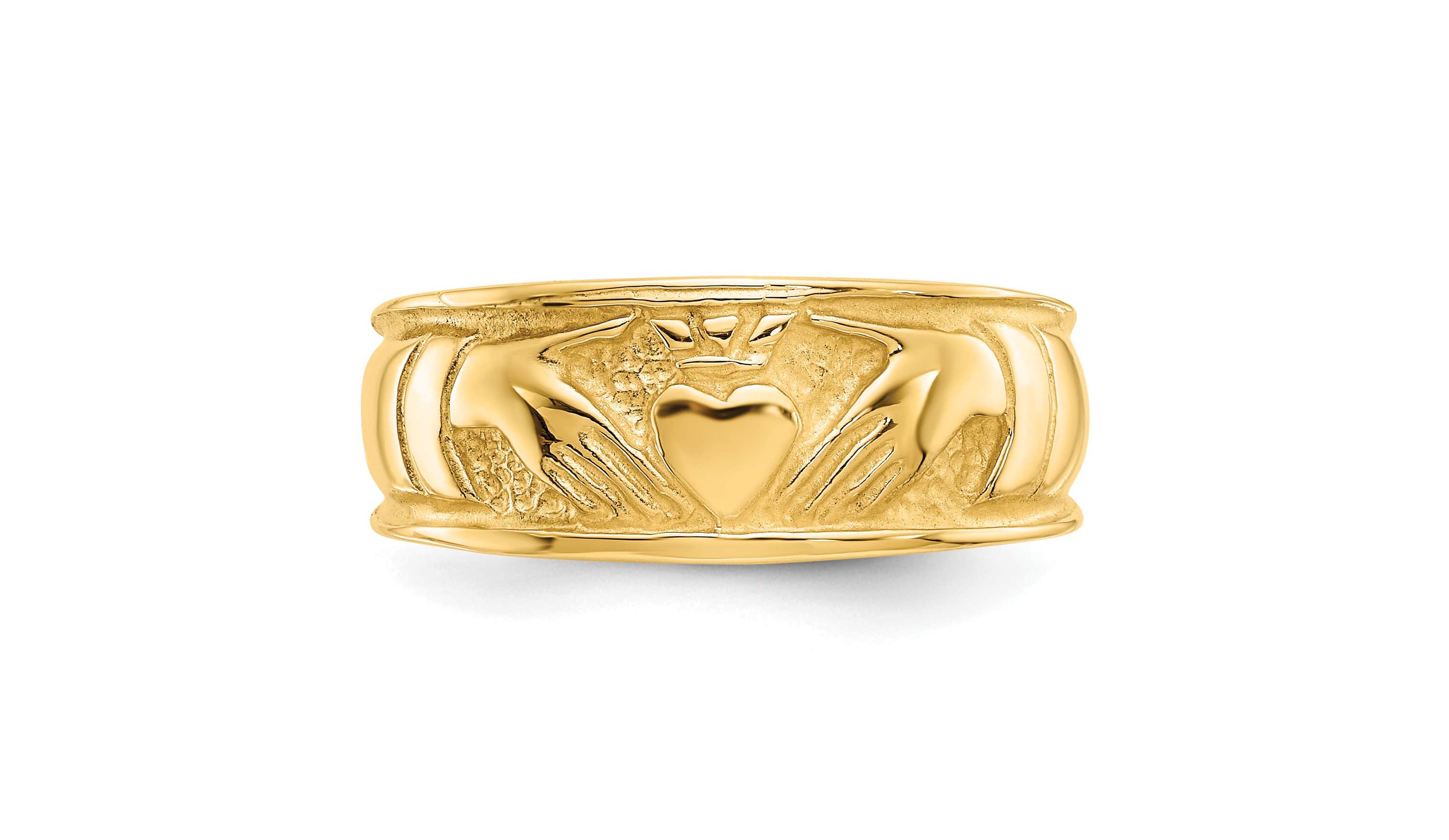 14K Yellow Gold Ladies Claddagh Band