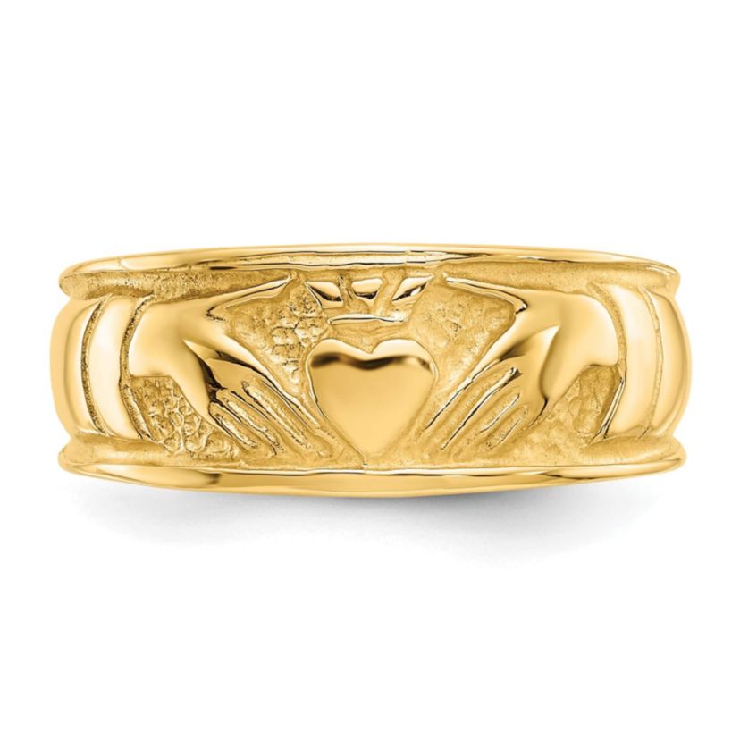 14K Yellow Gold Ladies Claddagh Band