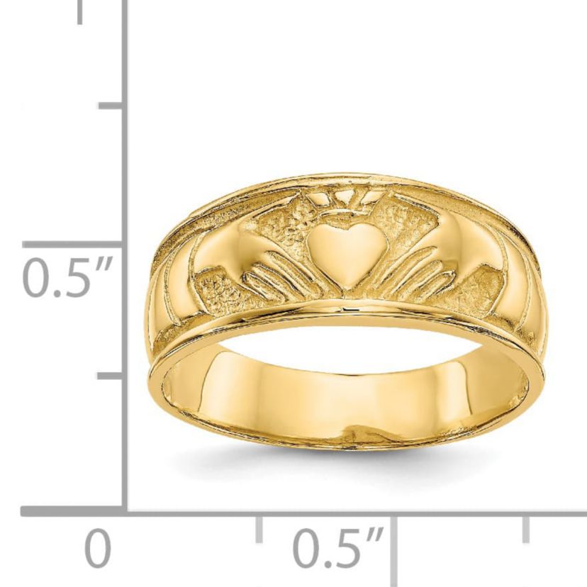 14K Yellow Gold Ladies Claddagh Band