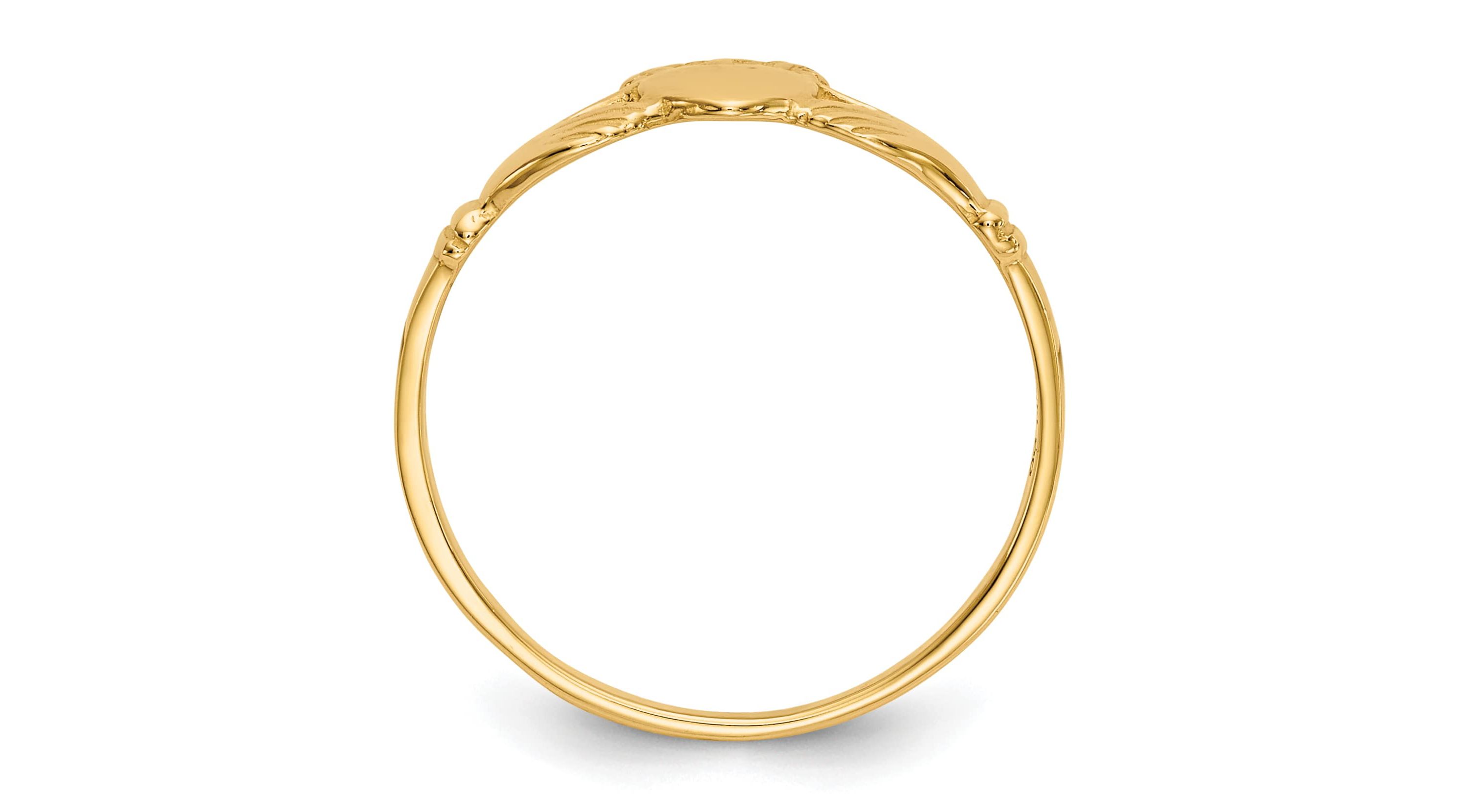 14K Yellow Gold Polished Ladies Claddagh Ring