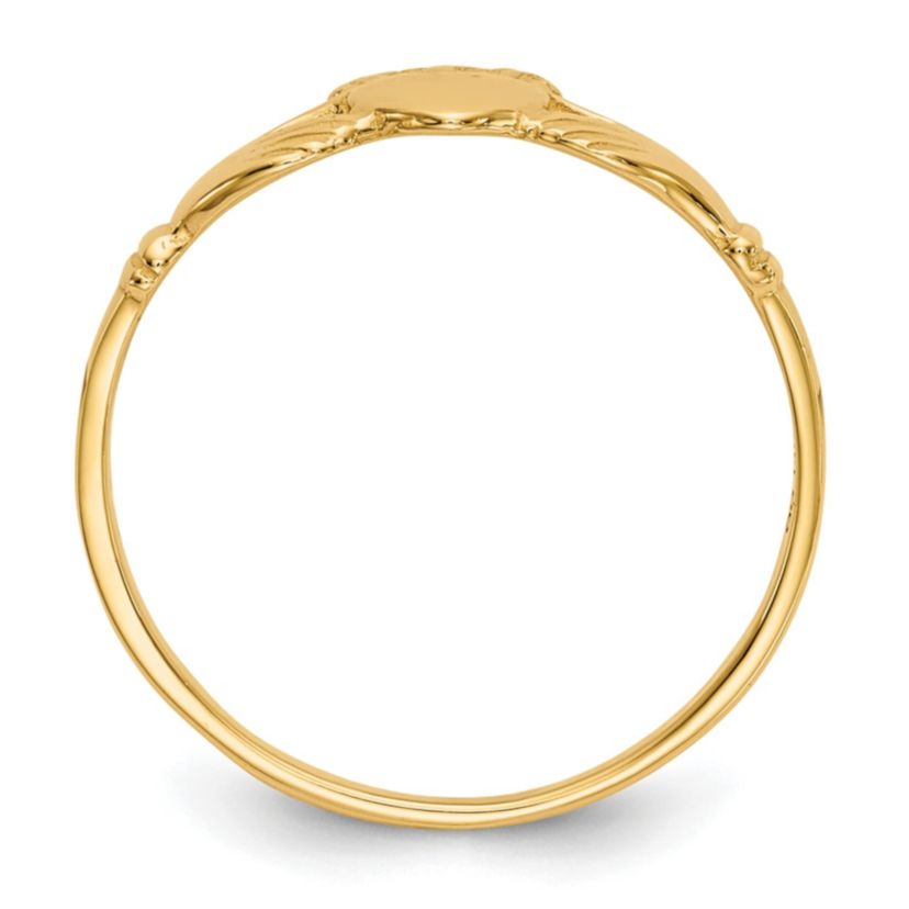 14K Yellow Gold Polished Ladies Claddagh Ring