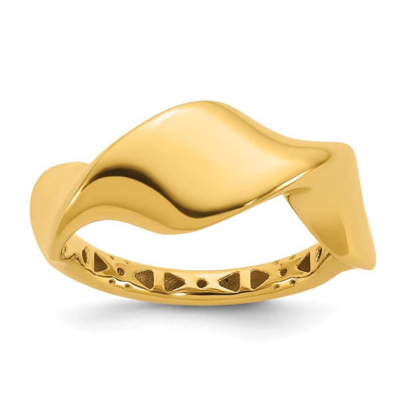 14K Yellow Gold Polished Wavy Ring
