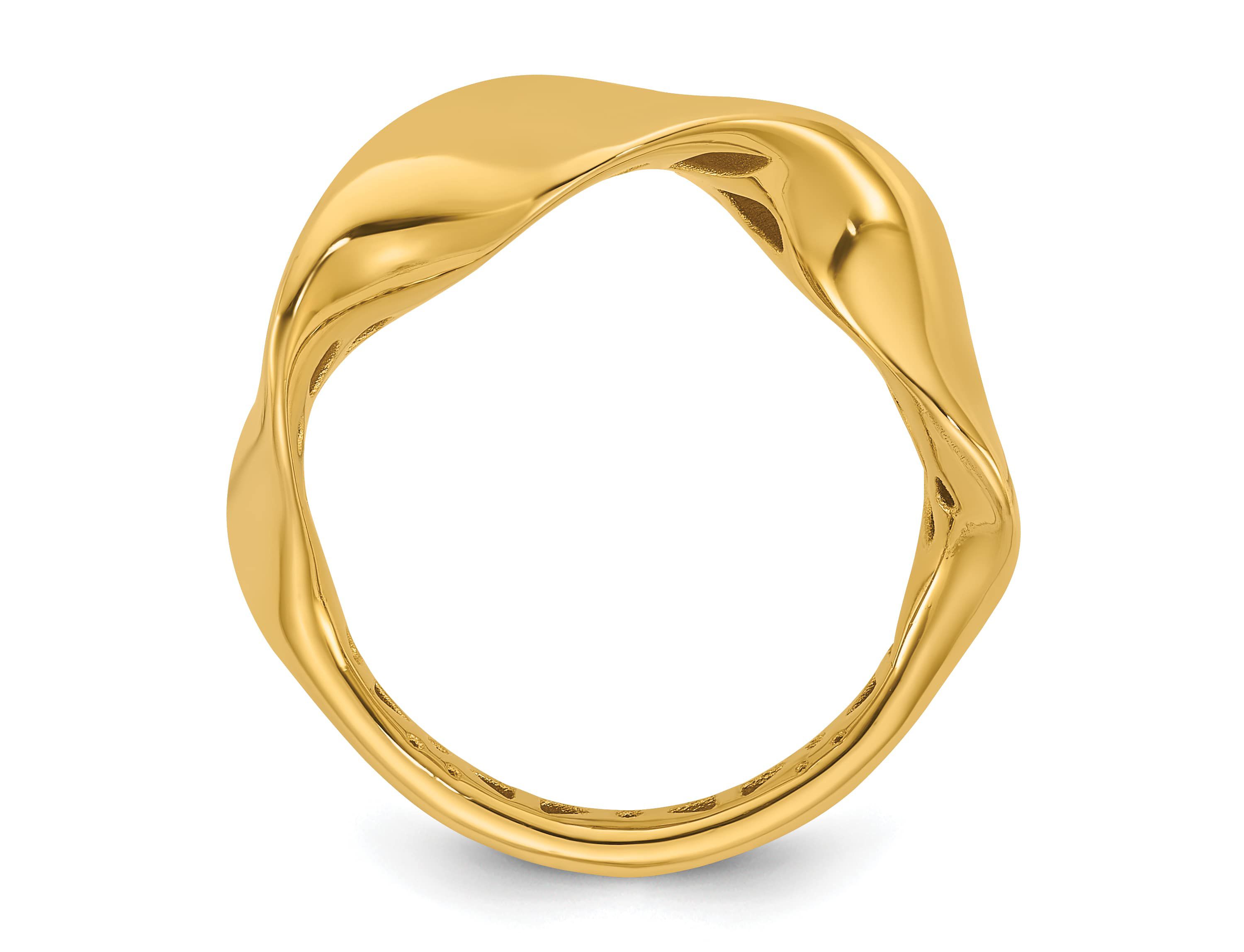 14K Yellow Gold Polished Wavy Ring
